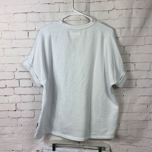 Magellan Outdoors Lounge Set Womens Large Relaxed Fit Shirt Shorts 2 Pc White - Picture 7 of 13